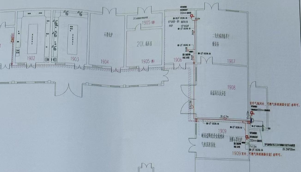 實驗室氣路設(shè)計平面圖